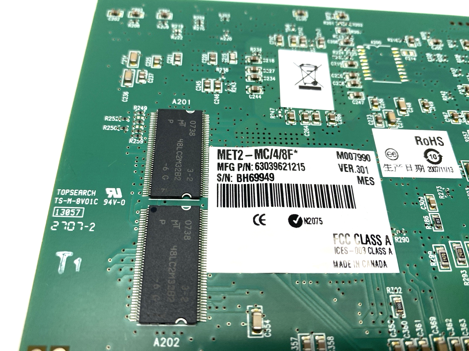 Matrox Y751_0301 Rev B Meteor II Multi-Channel Board MET2-MC/4/8F* 63039621215 - Maverick Industrial Sales