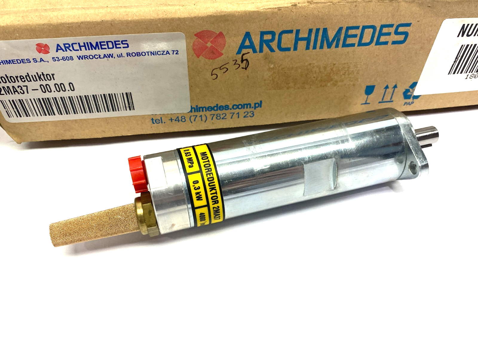 Archimedes 2MA37 Pneumatic Gearmotor 5077:1 Ratio 0.3kW - Maverick Industrial Sales