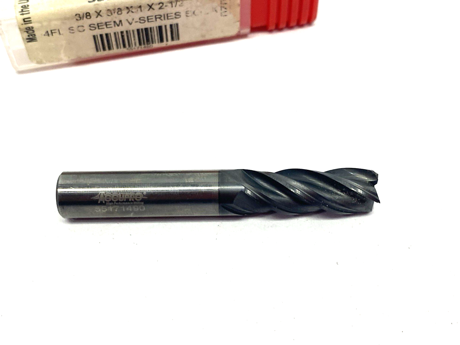 55171490 | Accupro Square End Mill: 3/8" Dia, 1" LOC, 4 Flute, Solid Carbide - Used - Maverick Industrial Sales