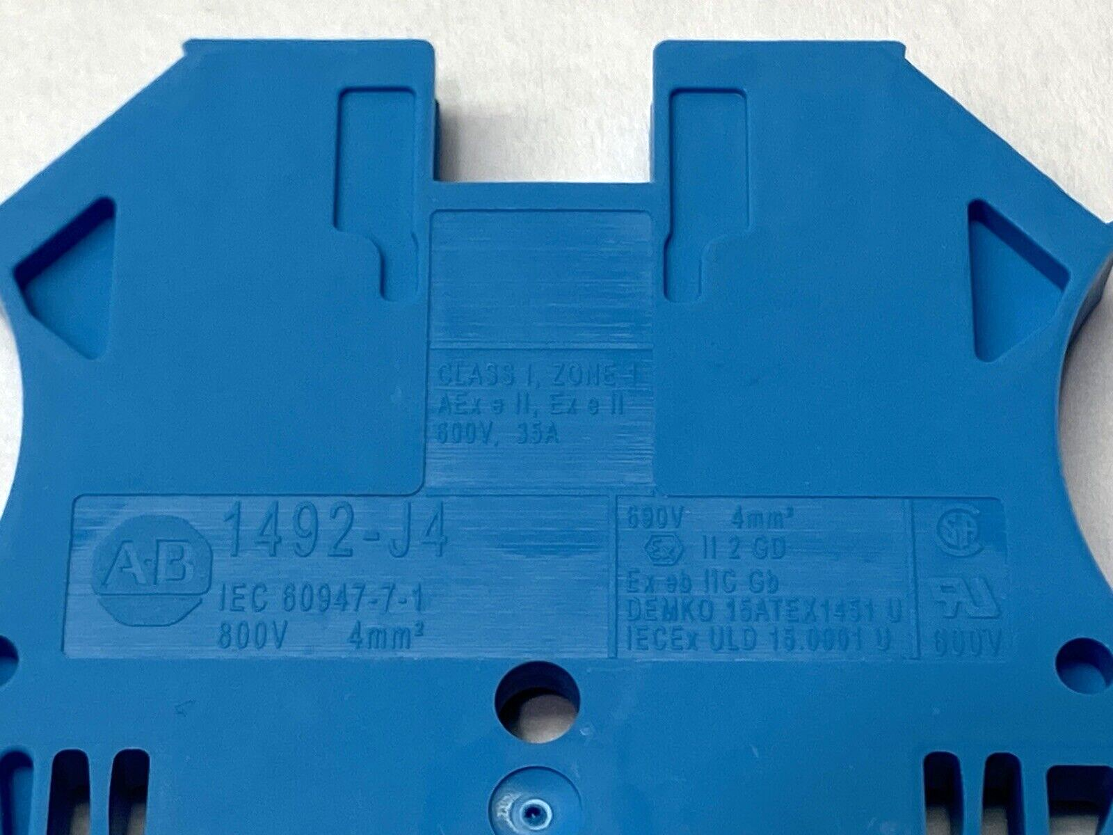 Allen Bradley 1492-J4 Feed-Through Terminal Block 35A 600V 4mm BLUE LOT OF 9 - Maverick Industrial Sales