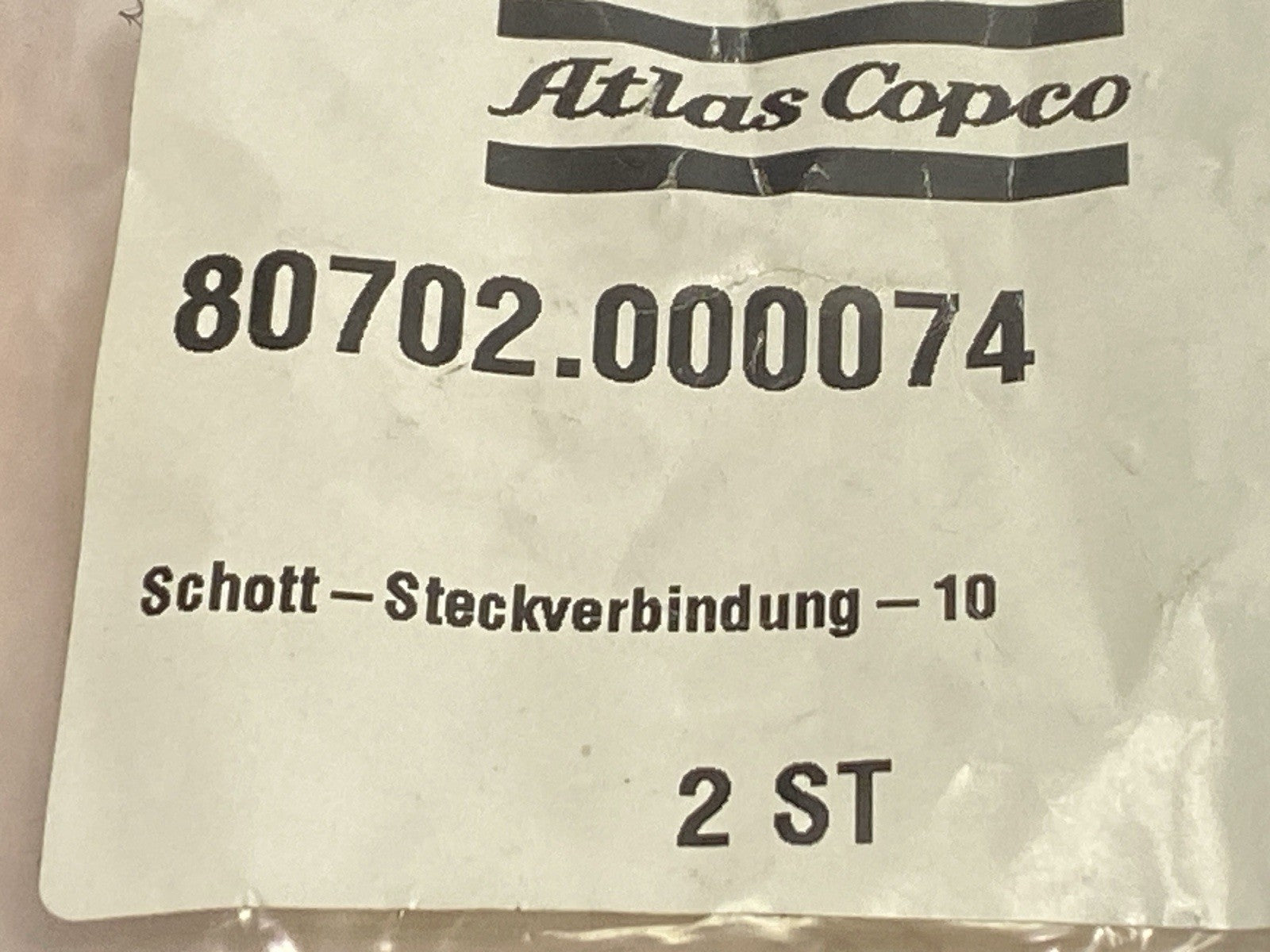 Atlas Copco 80702.000074 Plug-In Connector LOT OF 2 - Maverick Industrial Sales