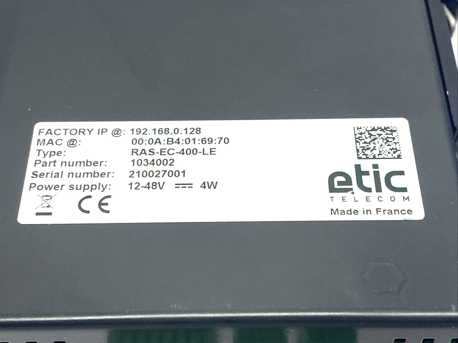 Etic Telecom RAS-EC-400-LE Machine Access Box 1034002 - Maverick Industrial Sales