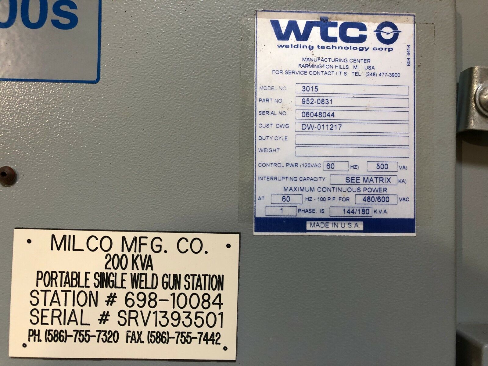 Medar Medweld 3000s AC Welding Control, WTC 3015, RoMan 200 KVA Transformer - Maverick Industrial Sales