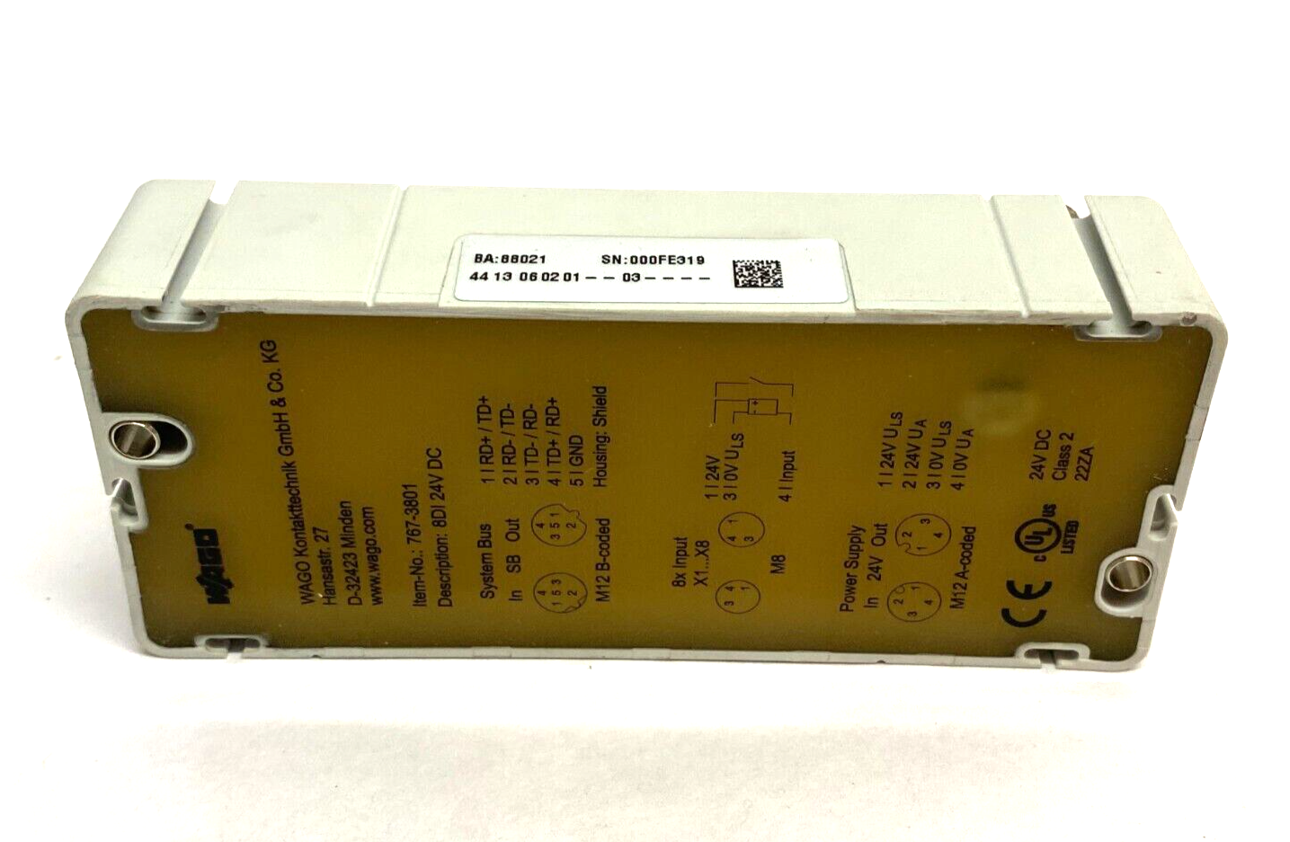 Wago 767-3801 Speedway 767 8-Channel Digital I/O Module 24VDC 8 x M8 Ports - Maverick Industrial Sales