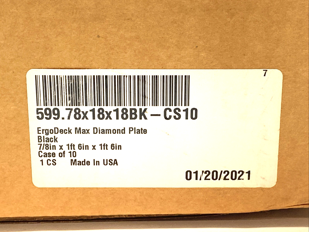 Wearwell 599.78x18x18BK-CS10 ErgoDeck Max Diamond Plate 7/8x18x18 LOT OF 10 - Maverick Industrial Sales