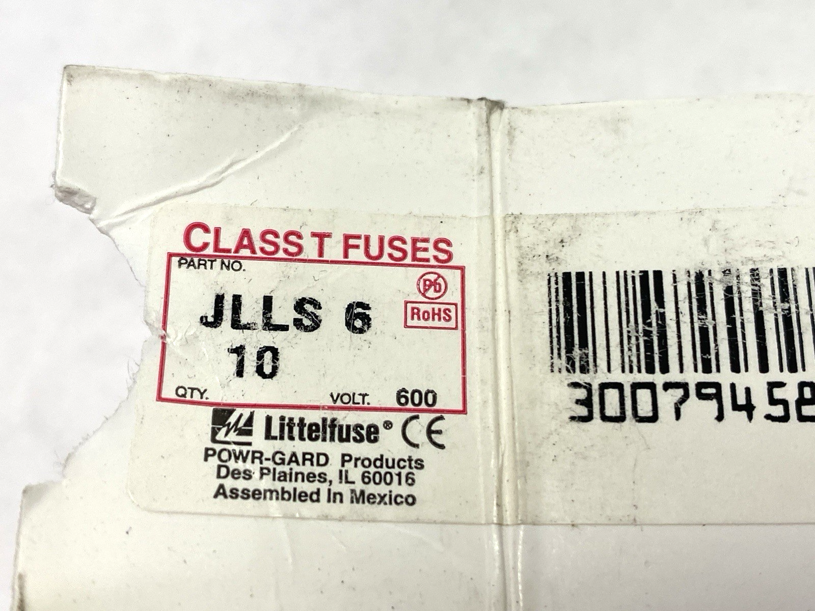 Littelfuse JLLS006 Powr-Gard Fast Acting Fuse Class T SHELFWARE BOX OF 10 - Maverick Industrial Sales