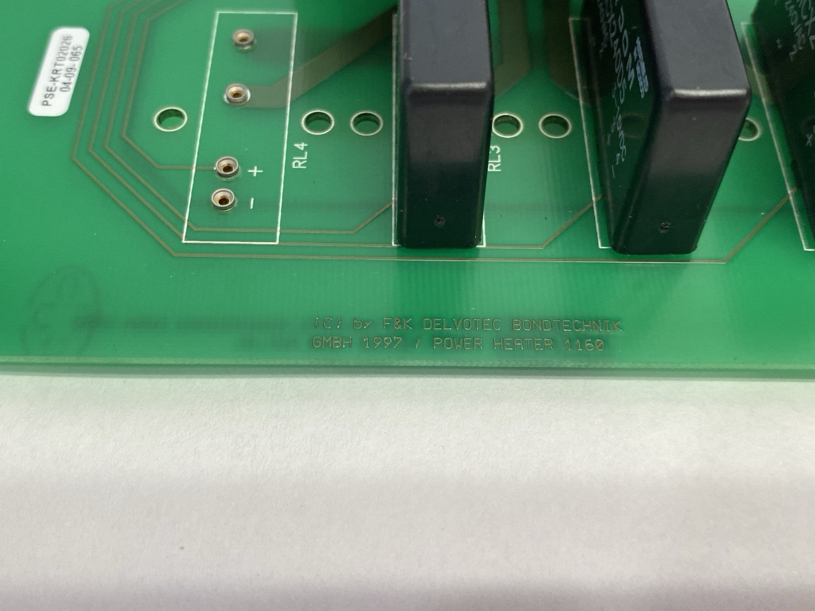 1160,PSE-KRT02026 | F&K Delvotec PSE-KRT02026 1160 Power Heater Board w/ 3x Crydom MCX240D5 - Used - Maverick Industrial Sales