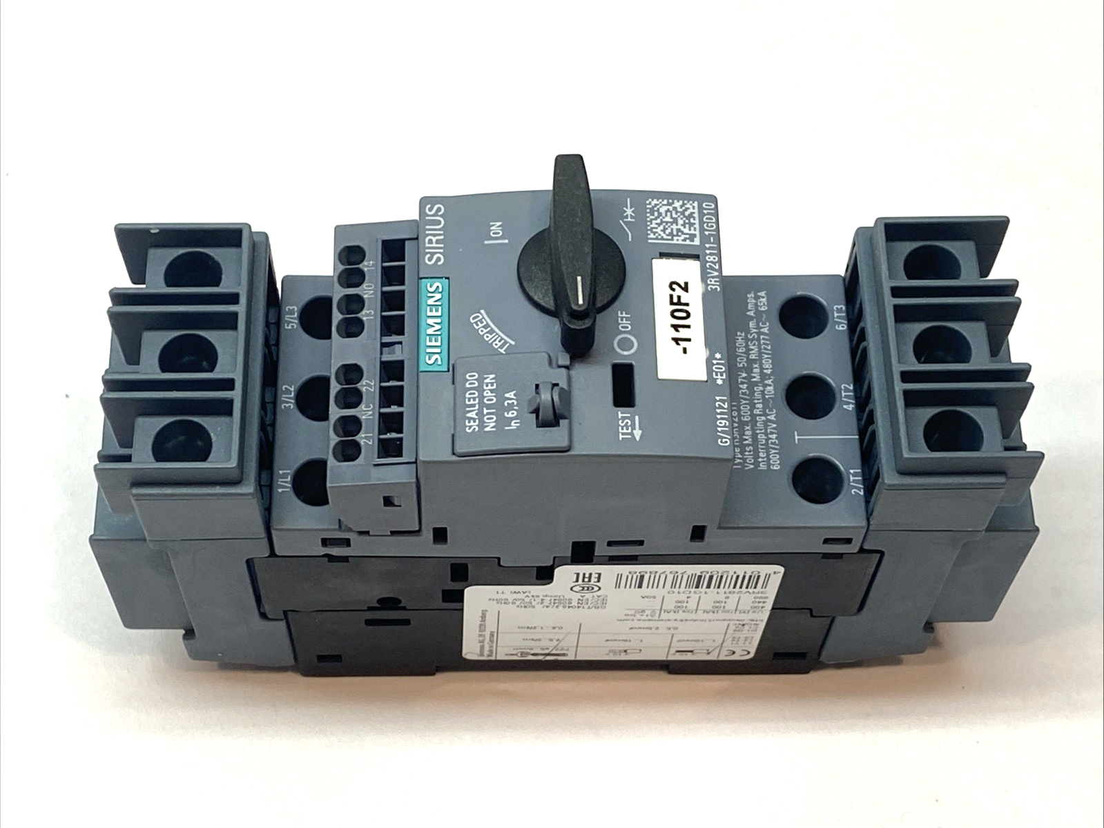 Siemens 3RV2811-1GD10 Circuit Breaker 50A Size S00 - Maverick Industrial Sales