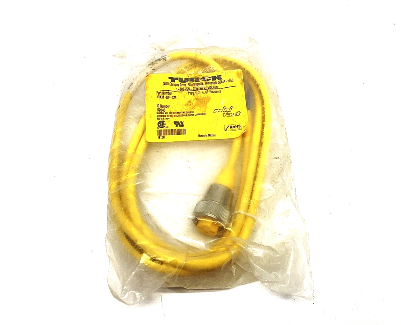 Turck RKM 40-2M Actuator & Sensor Cable 7/8" Female 4-Pin 2m, U2043 - Maverick Industrial Sales