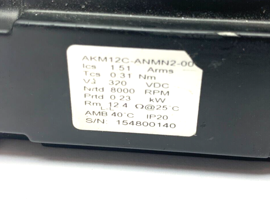 Kollmorgen AKM12C-ANMN2-00 3-Phase PM Servomotor 8000RPM 320VDC IP20 - Maverick Industrial Sales