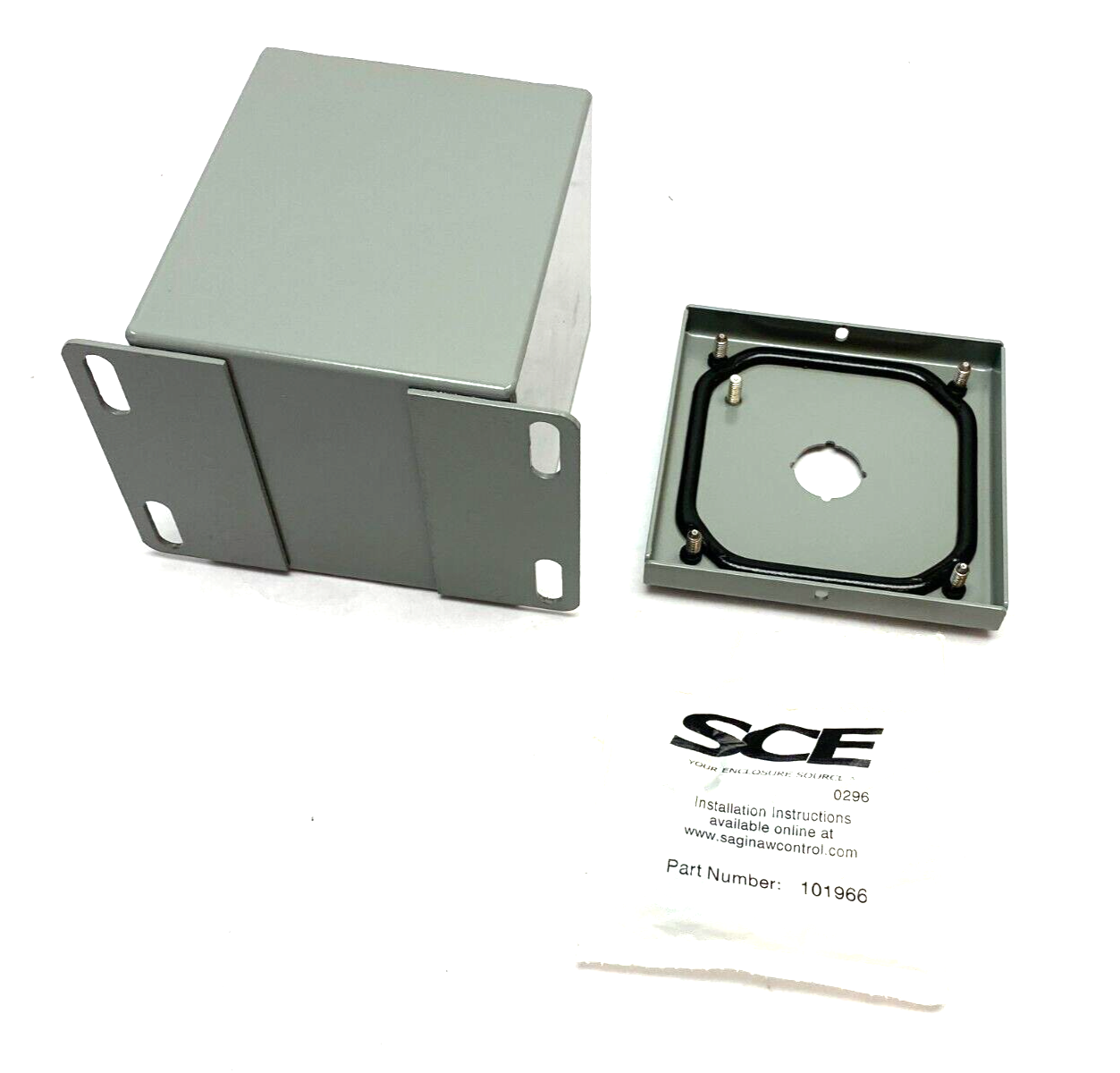 Saginaw Control & Engineering SCE-1PBXI Pushbutton Enclosure 4" x 4" Gray Steel - Maverick Industrial Sales