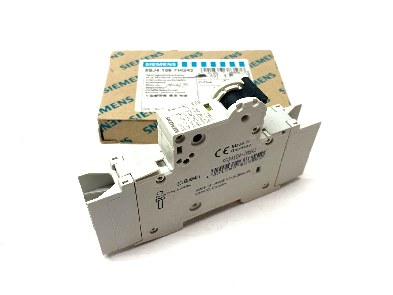 Siemens 5SJ4 106-7HG42 Miniature Circuit Breaker 4A 1-Pole 277V - Maverick Industrial Sales