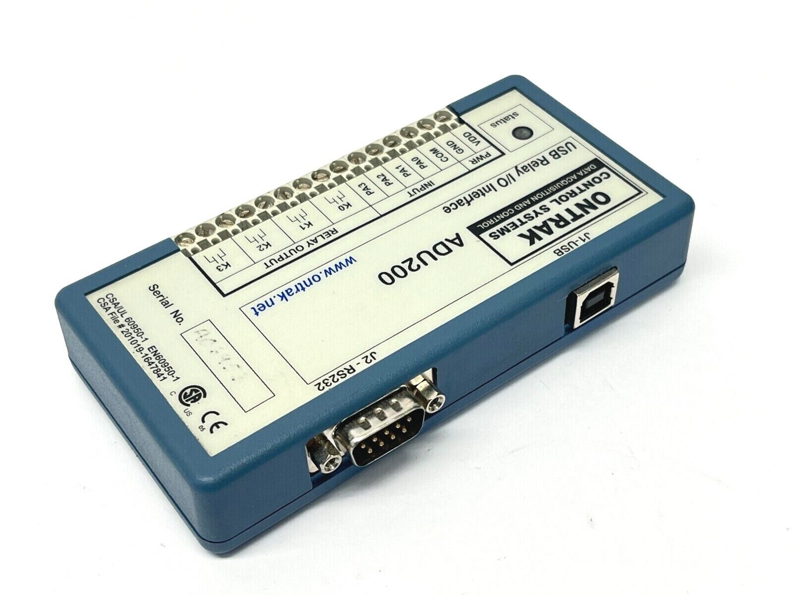 Ontrak Control Systems ADU200 USB Relay Interface I/O - Maverick Industrial Sales