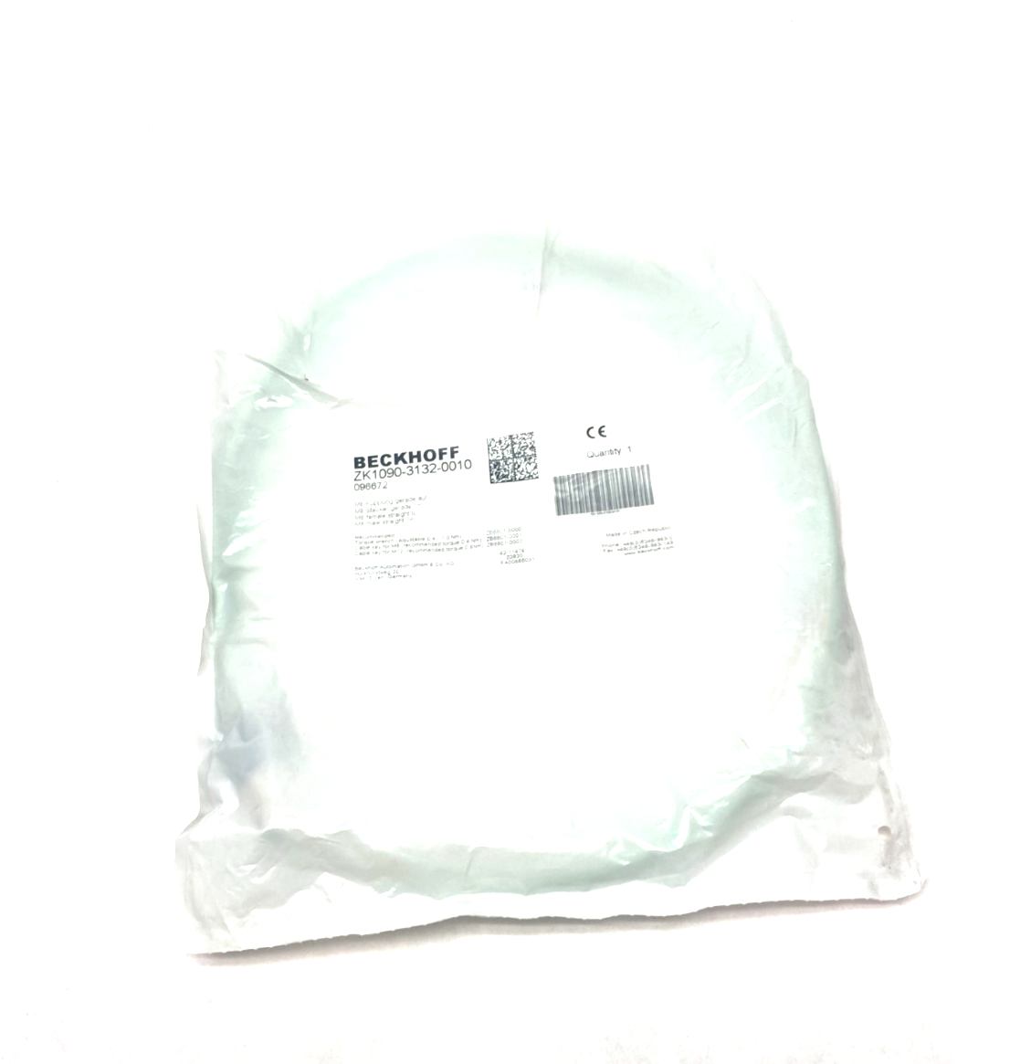 Beckhoff ZK1090-3132-0010 Double Ended EtherCAT Power Cable M8 4-Pin 1m 096672 - Maverick Industrial Sales