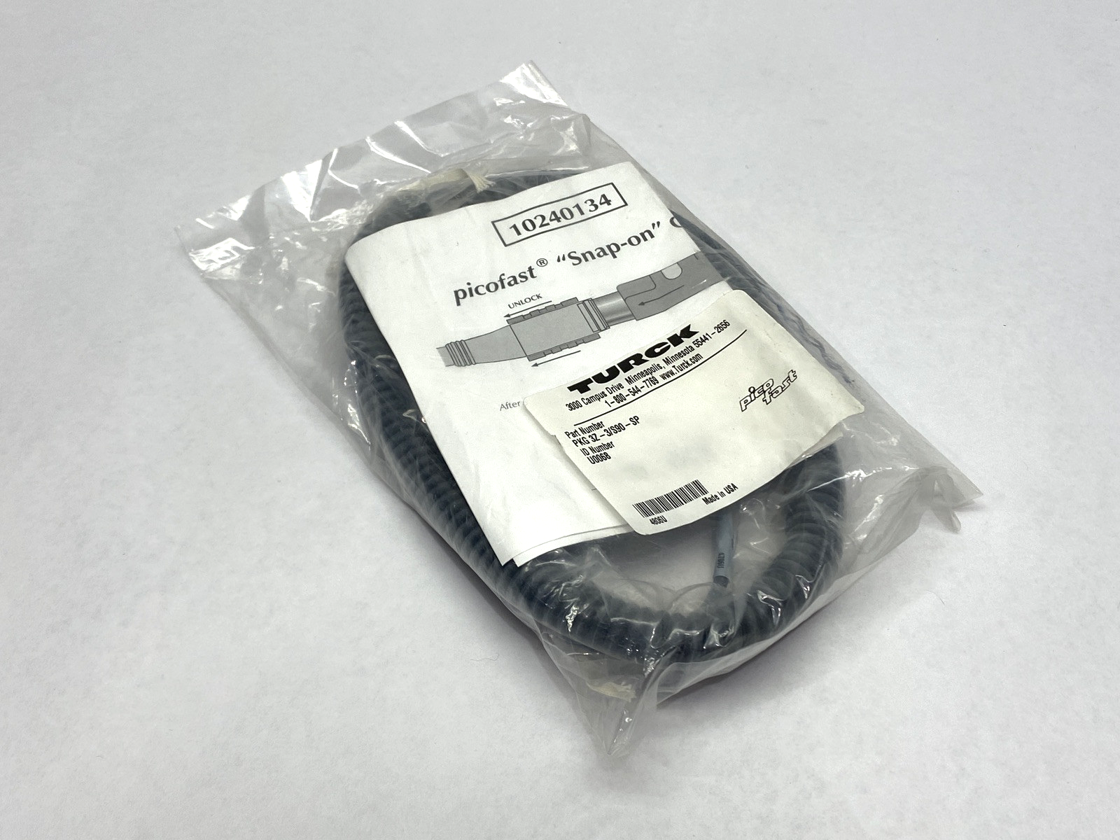 Turck PKG 3Z-3/S90-SP PicoFast Single-Ended M12 Female Cordset U0068 - Maverick Industrial Sales