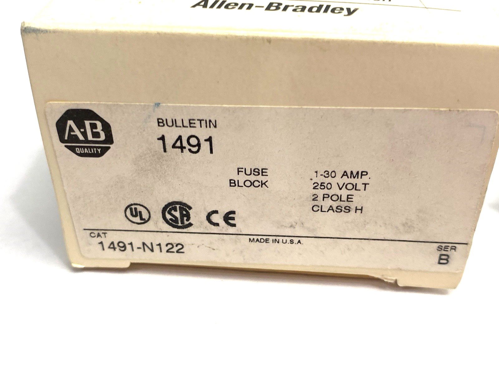 1491-N122 | Allen Bradley Ser. B Fuse Block 2-Pole 250V - New Other - Maverick Industrial Sales
