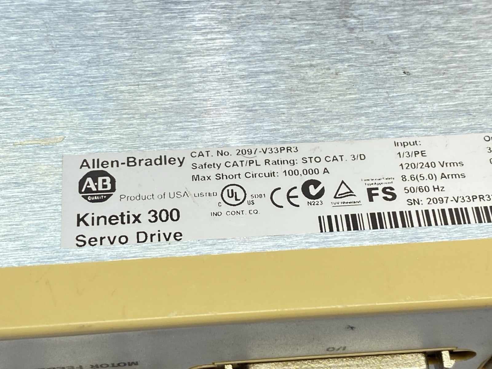 2097-V33PR3 | Allen Bradley Kinetix 300 Servo Drive - For parts or not working - Maverick Industrial Sales