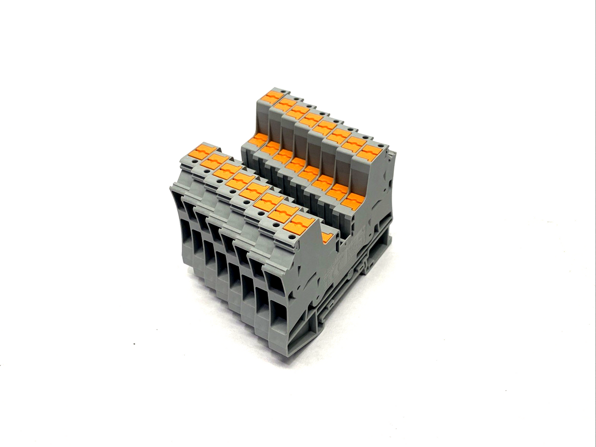 Phoenix Contact PTV 6-QUATTRO Feed-Through Terminal Block, Gray 1116871 LOT OF 8 - Maverick Industrial Sales