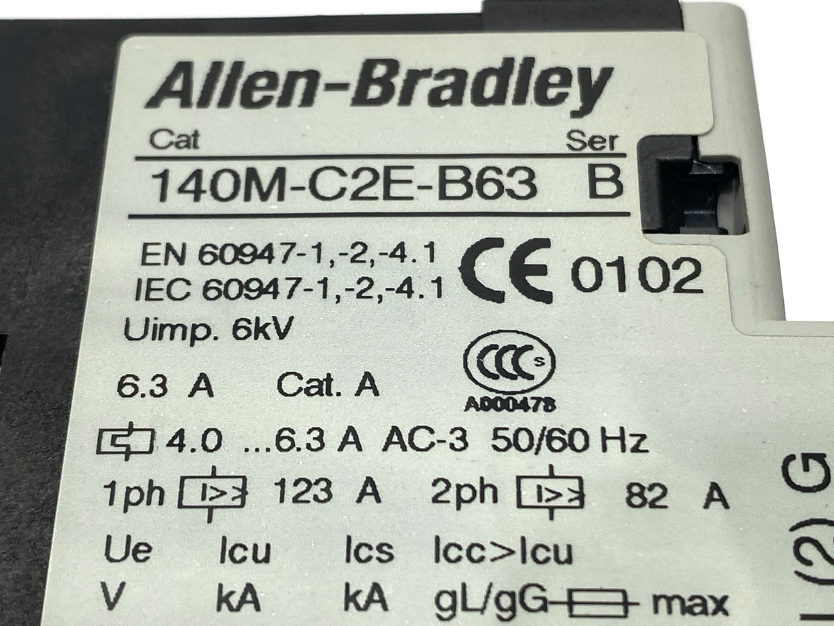 Allen Bradley 140M-C2E-B63 Ser. B Motor Protection Circuit Breaker 4.0-6.3A - Maverick Industrial Sales