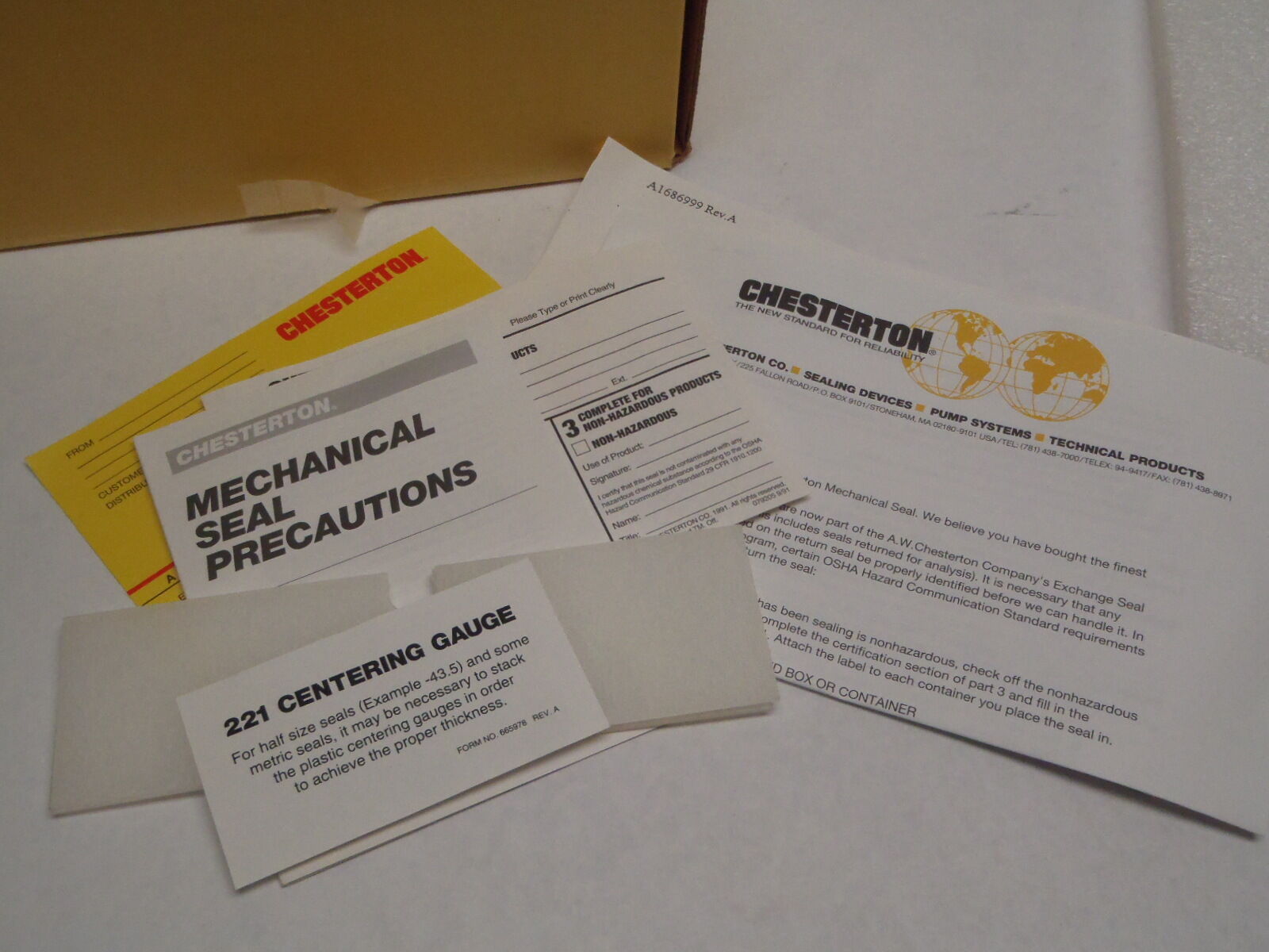 Chesterton 221-31 SPK CB/SC 626466 Mechanical Seal Kit Shaft Size 31.000 FKM - Maverick Industrial Sales