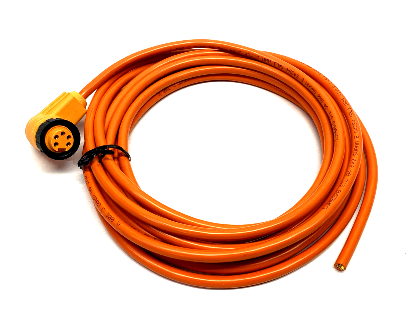 Lumberg RKW 50-04/5 M 7/8" Power Cordset Right Angle Female 5-Pin 5m 13765 - Maverick Industrial Sales