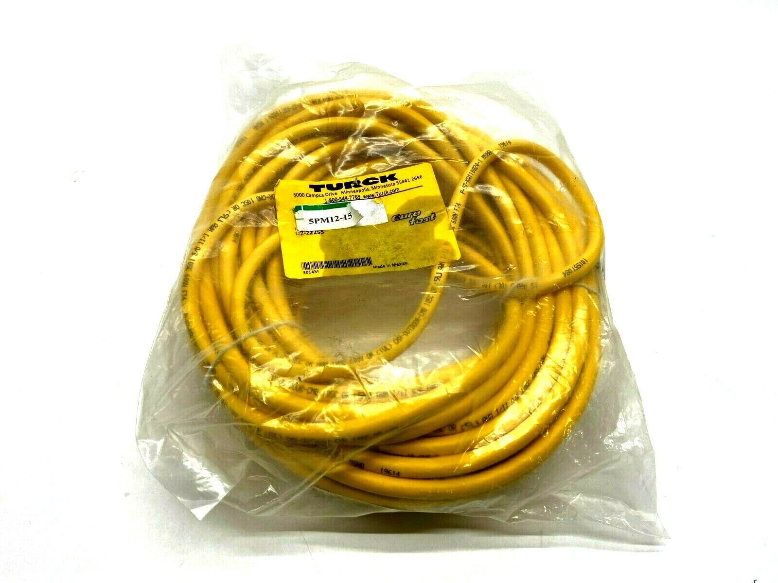 Turck RKC 4.5T-15/CS14274 Eurofast Single Ended Cable Cordset 15M 250V 4A - Maverick Industrial Sales