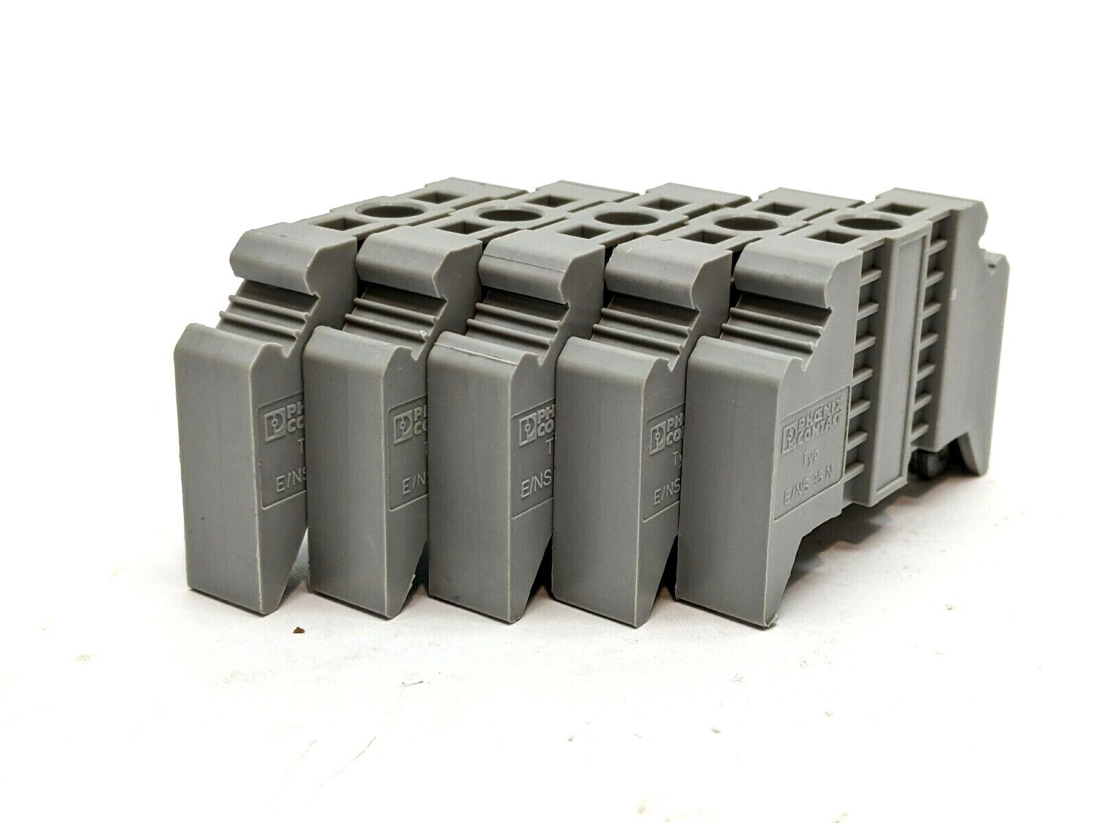 TYP E/NS 35 | Phoenix Contact Typ E/NS 35 N End Clamp 9.5mm Gray 0800886 LOT OF 5 - Used - Maverick Industrial Sales
