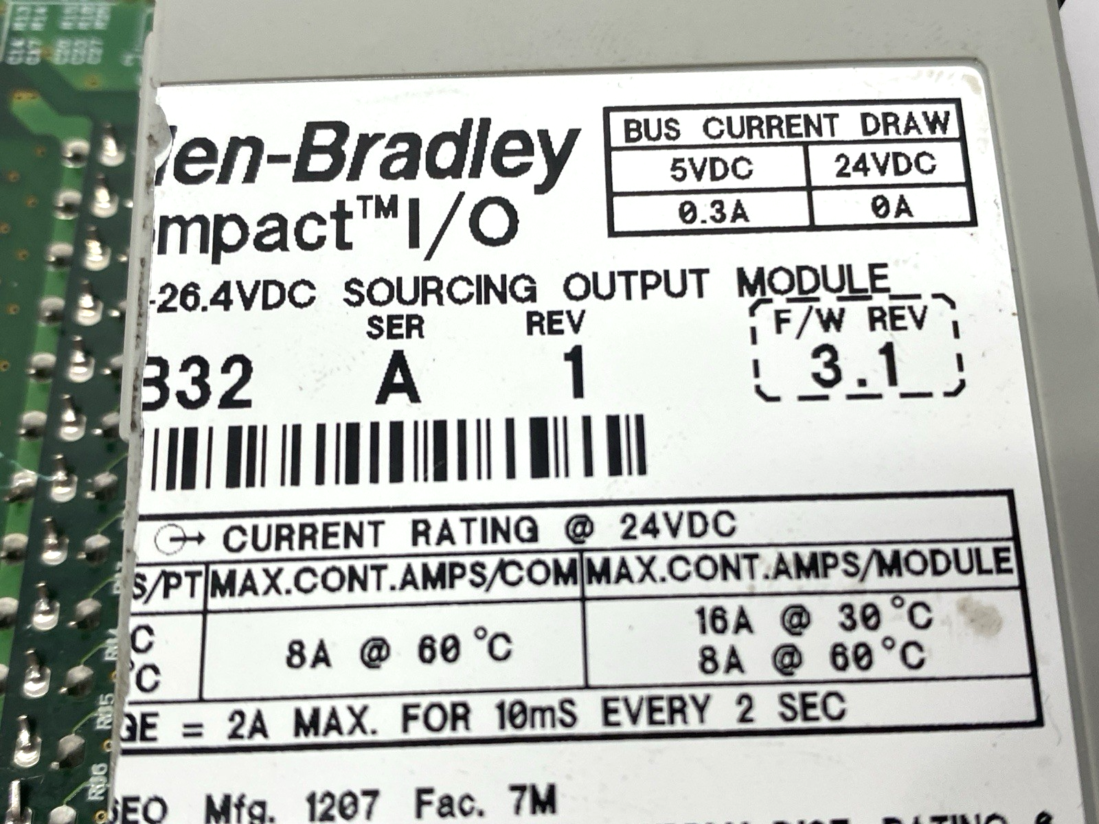 1769-OB32 | Allen Bradley Ser. A Rev. 1 Compact I/O Sourcing Output Module - For parts or not working - Maverick Industrial Sales