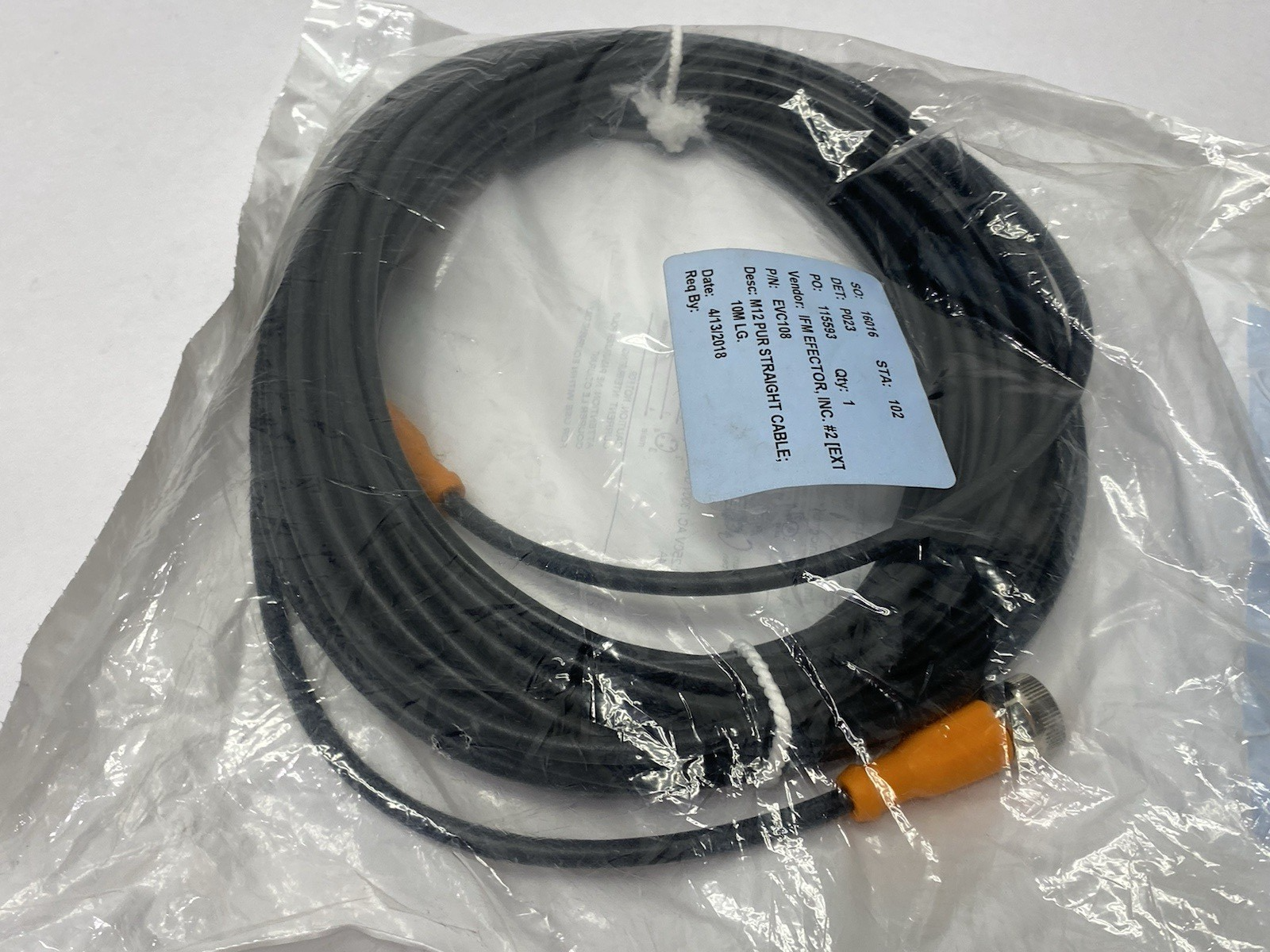 EVC108 | Ifm ecomat400 Connection Cable A-Coded M12 VDOGH040MSS0010H04STGH040MSS - New - Maverick Industrial Sales