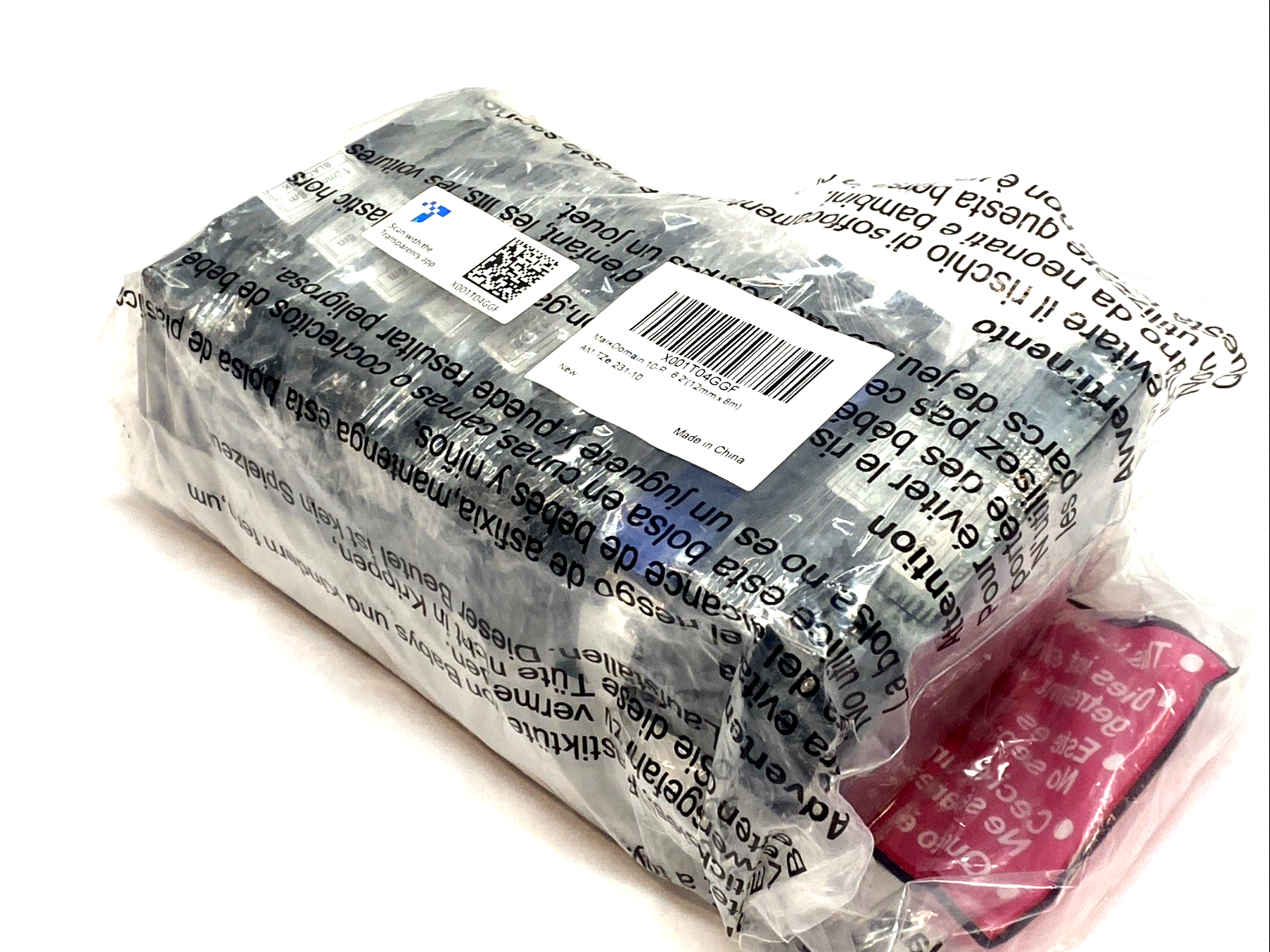 X001T04GGF | MarkDomain Label Tape 12mm Black on White PKG OF 10 - New - Maverick Industrial Sales