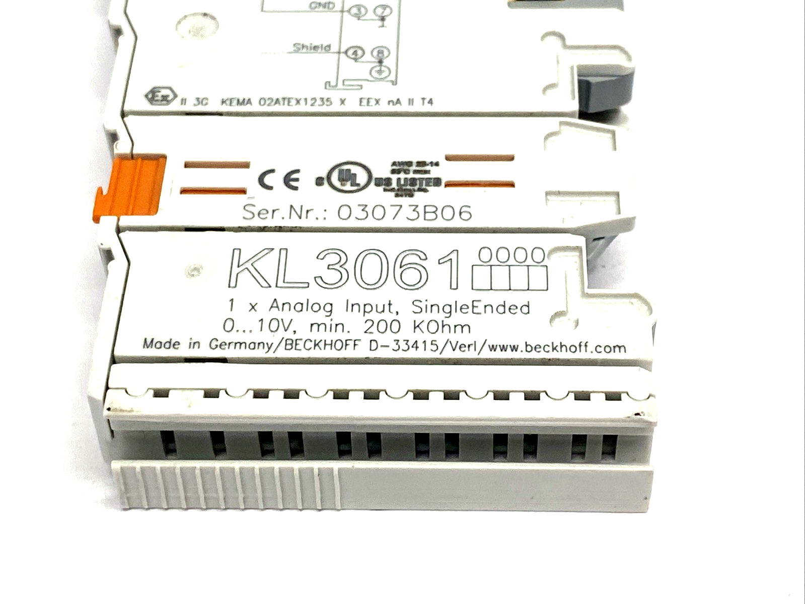 Beckhoff KL3061 Bus Terminal, 1-Channel Analog Input - Maverick Industrial Sales