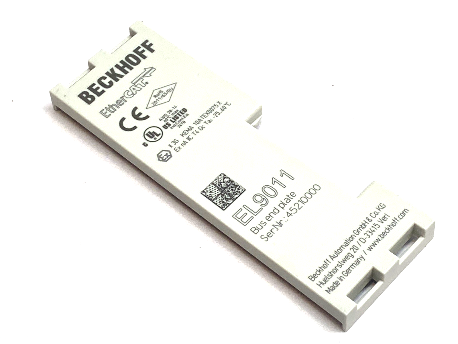 EL9011 | Beckhoff EtherCAT Bus End Cover 5mm E-bus Contact Terminal Gray LOT OF 5 - Used - Maverick Industrial Sales