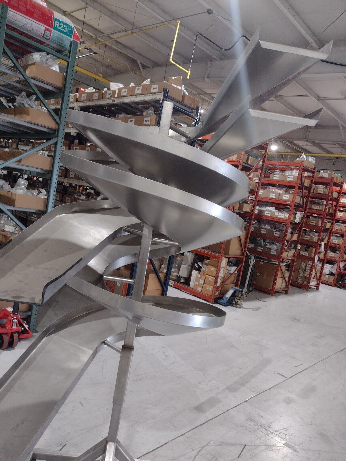 Parts Material Feeding Double Slide Chute Feed Ramps 105" H 11" W,  LH Discharge - Maverick Industrial Sales