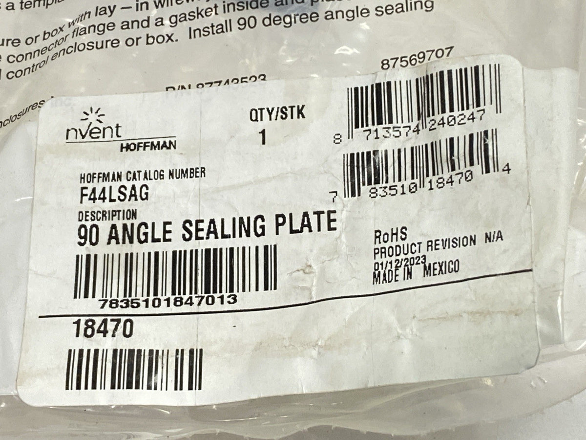 Hoffman F44LSAG Sealing Plate Kit 90-Degree Angle Lay-in 4" X 4" 18470 - Maverick Industrial Sales