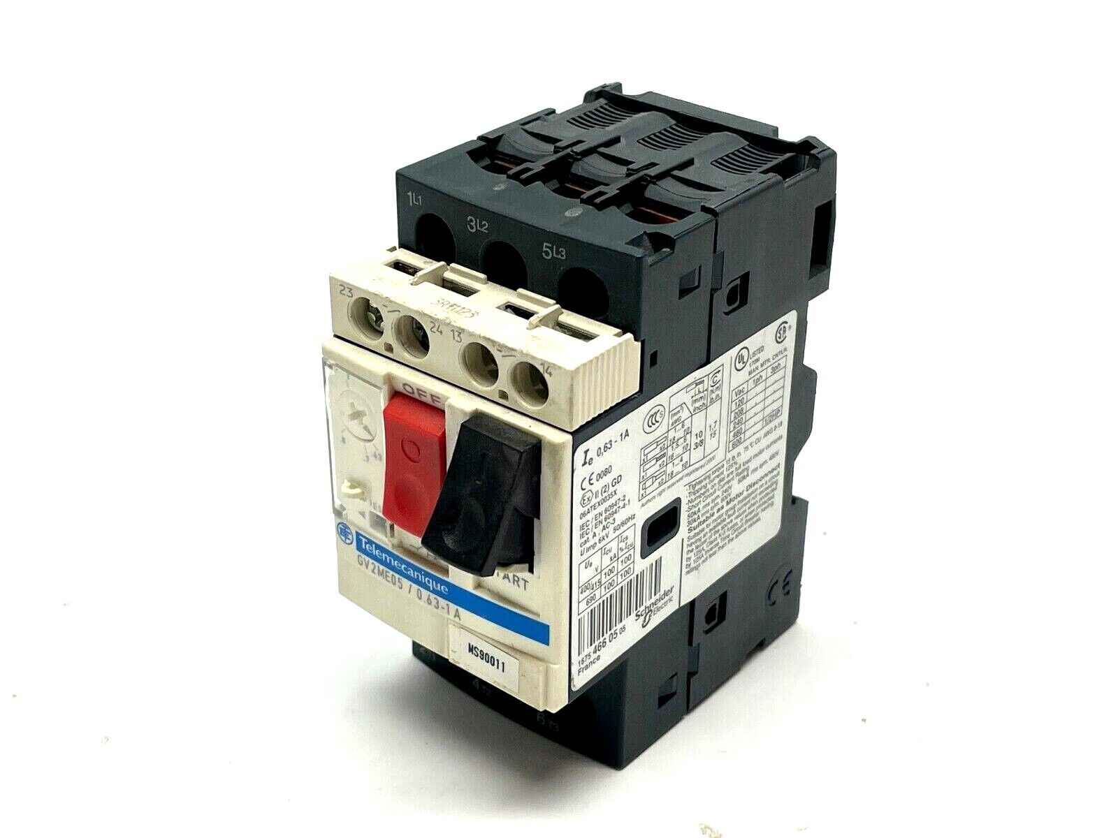 Schneider Telemecanique GV2ME05 Motor Circuit Breaker 0.63-1A 3P - Maverick Industrial Sales