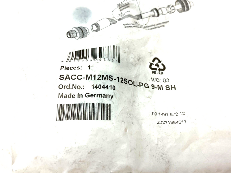 Phoenix Contact SACC-M12MS-12SOL-PG-9-M SH Straight Plug Connector 12-Pos1404410 - Maverick Industrial Sales