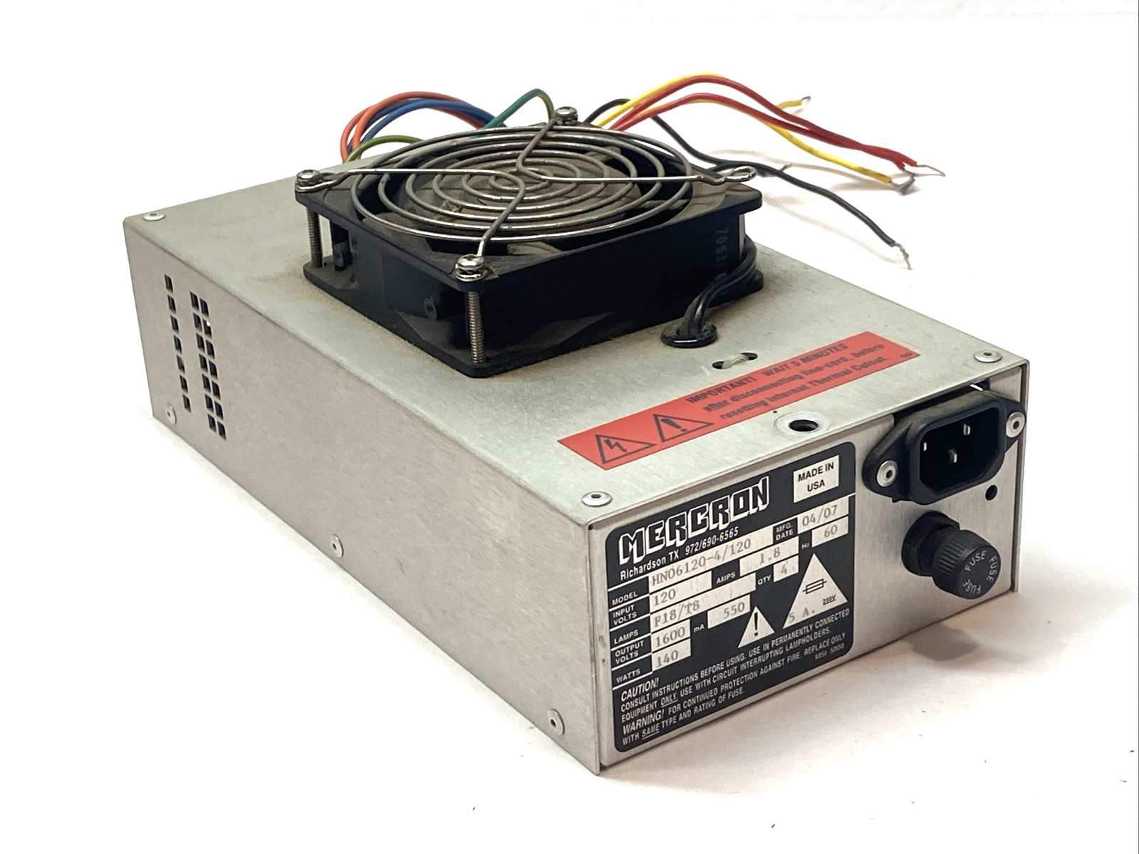 Mercron HNO6120-4/120 Power Supply Unit 120V 1.8A 60Hz 1600V-Output 140 Watts - Maverick Industrial Sales