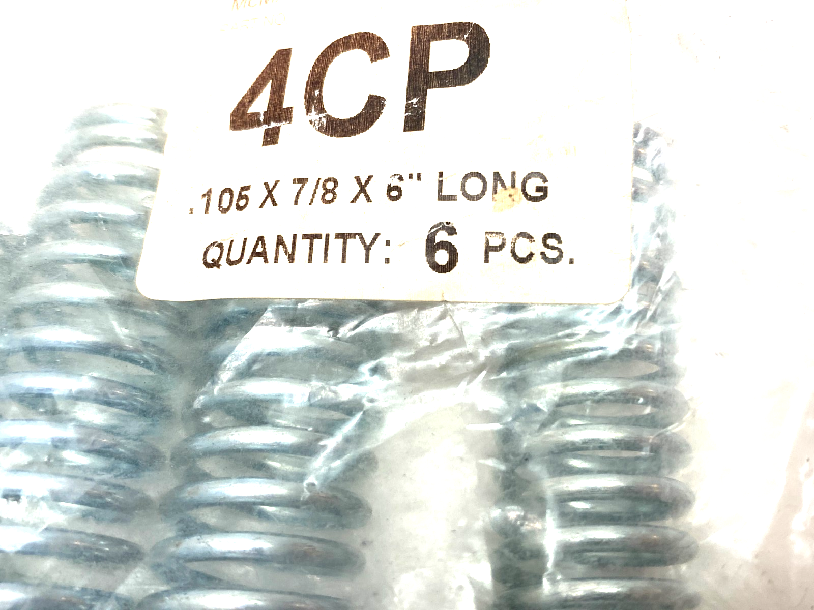 4CP Steel Spring .105X 7/8 X 6" Long PKG OF 4 - New – Open box - Maverick Industrial Sales