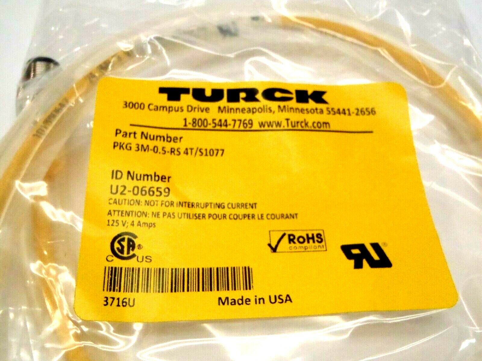 Turck PKG 3M-0.5-RS 4T/S1077 U2-06659 Half Meter Male M12 to Female M8 Cordset - Maverick Industrial Sales