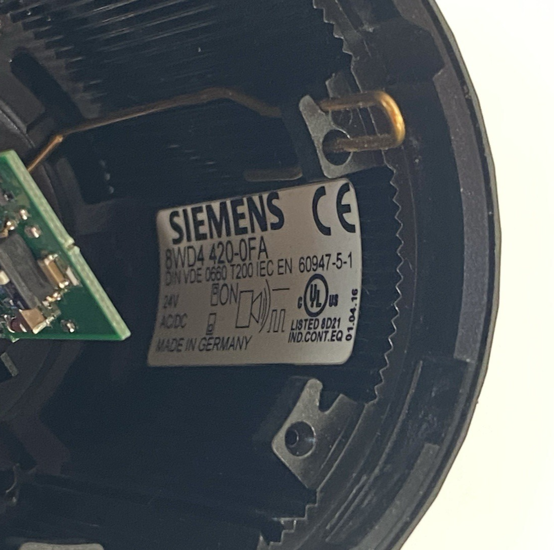 Siemens 8WD4420-0FA Buzzer Element, Continuous Tone or Pulsating, adj. 85dB - Maverick Industrial Sales