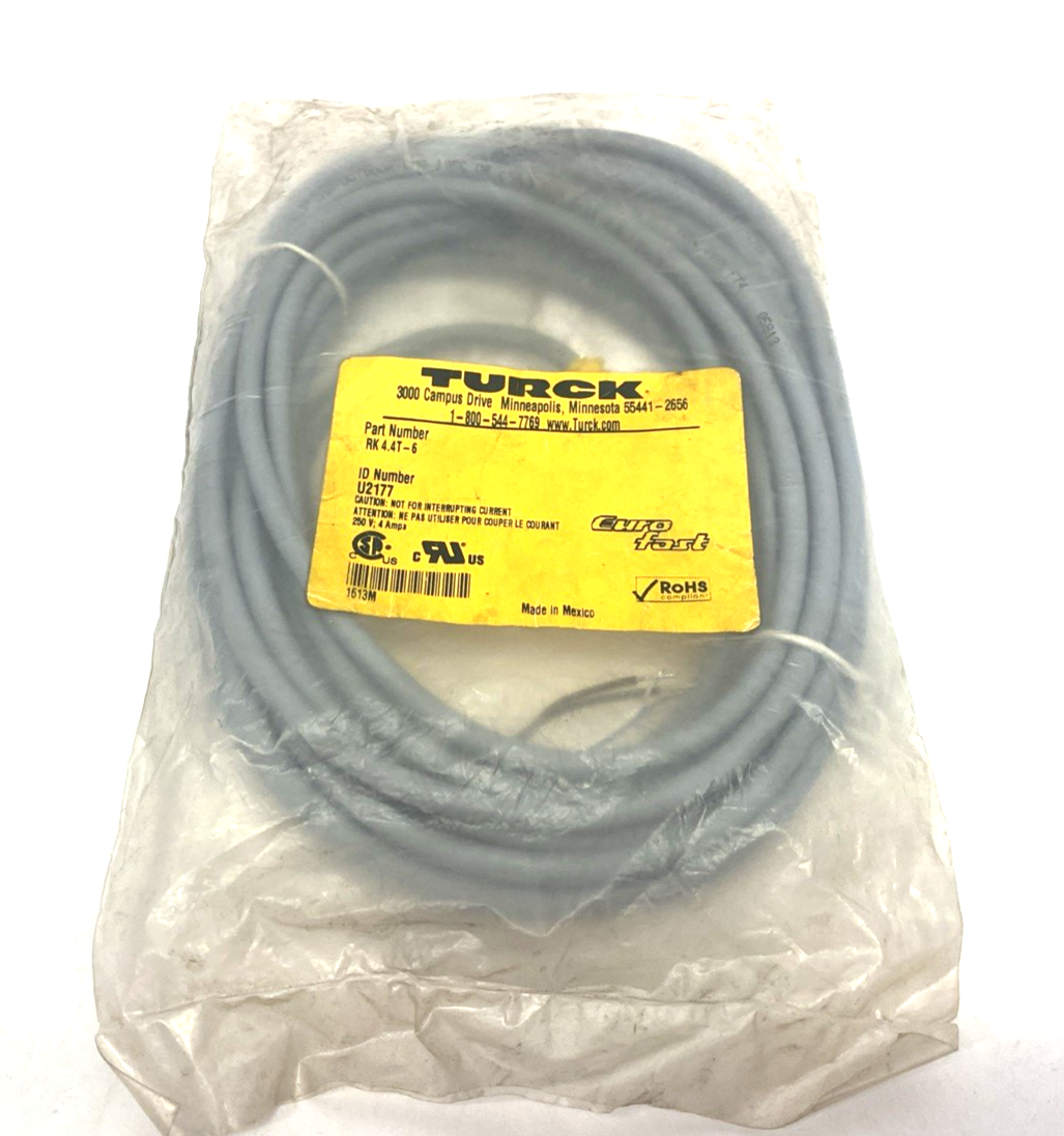 Turck U2177 Eurofast Single Ended Connection Cordset RK 4.4T-6 - Maverick Industrial Sales