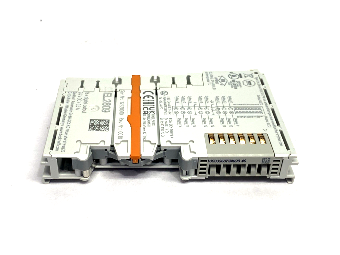 Beckhoff EL2809 EtherCAT Terminal, 16-Channel Digital Output, 24V DC, 0.5A - Maverick Industrial Sales