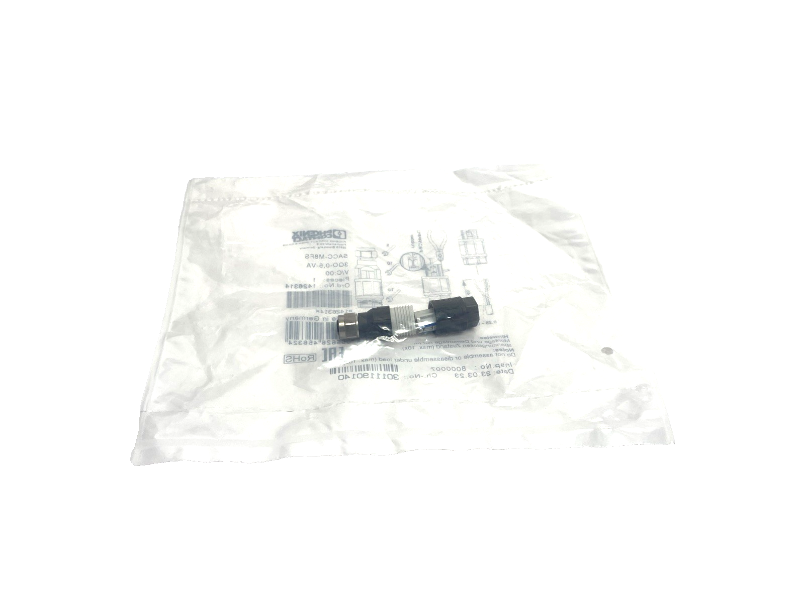 Phoenix Contact SACC-M 8FS-3QO-0,5-VA Connector M8 Female 3-Pin 1426314 - Maverick Industrial Sales