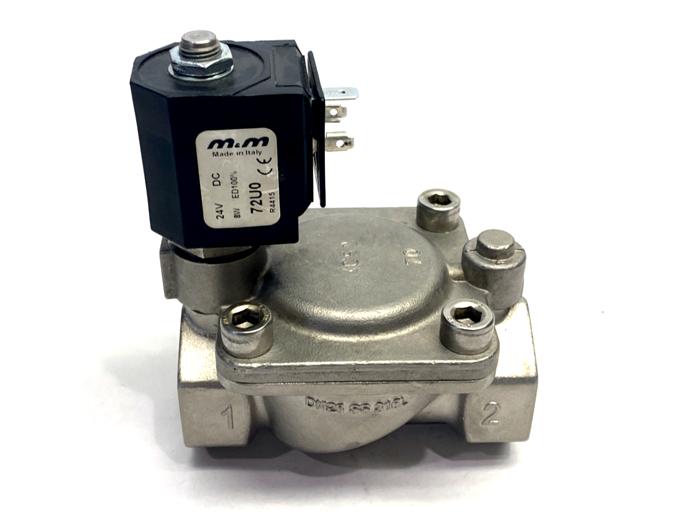 M&M 72U0 Solenoid Valve 24VDC 8W DN25 SS 316L - Maverick Industrial Sales