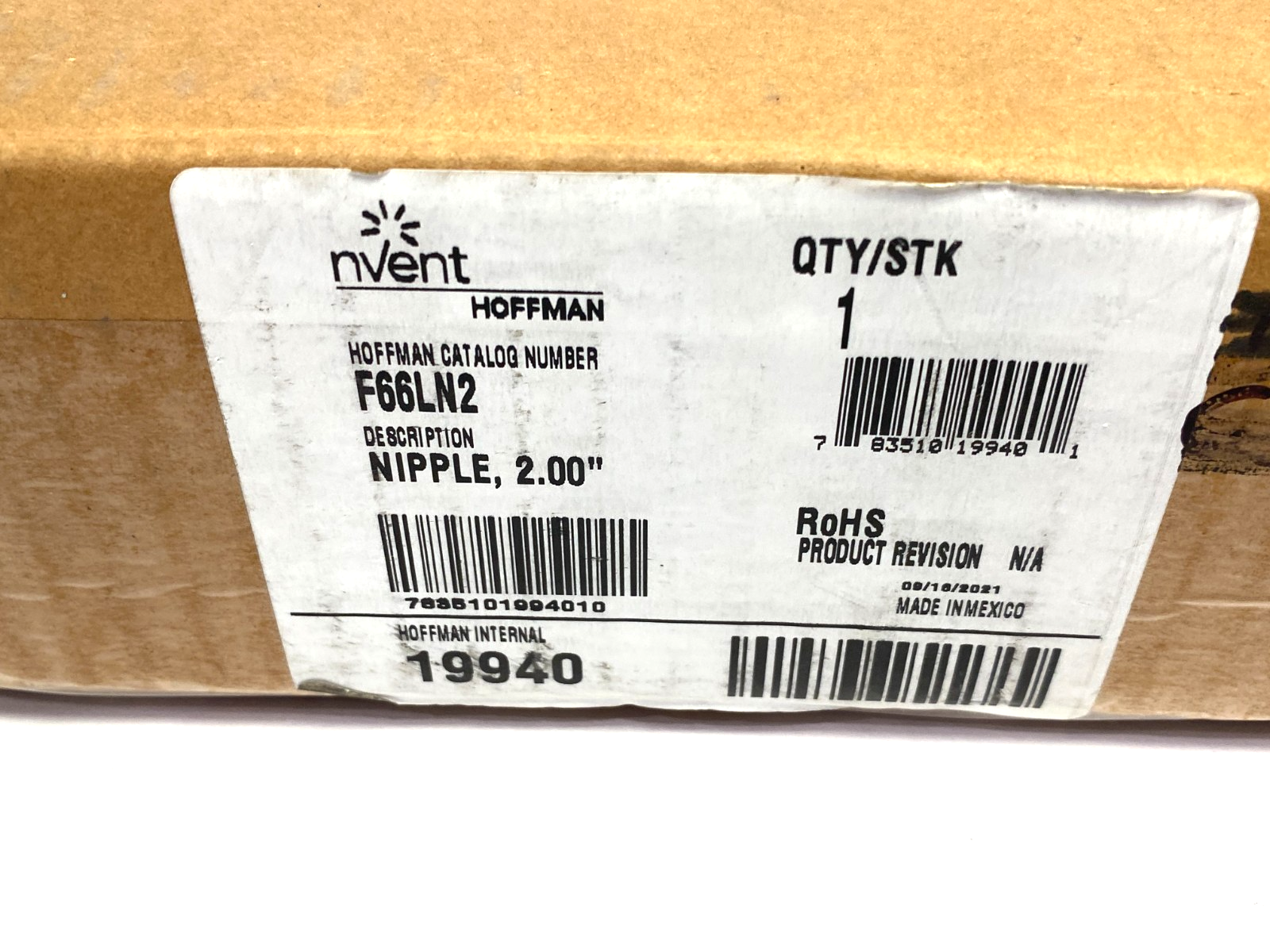 F66LN2 | Hoffman nVent Wireway Nipple Lay-in Hinged Cover 6" x 6" x 2" Gray Steel - New – Open box - Maverick Industrial Sales