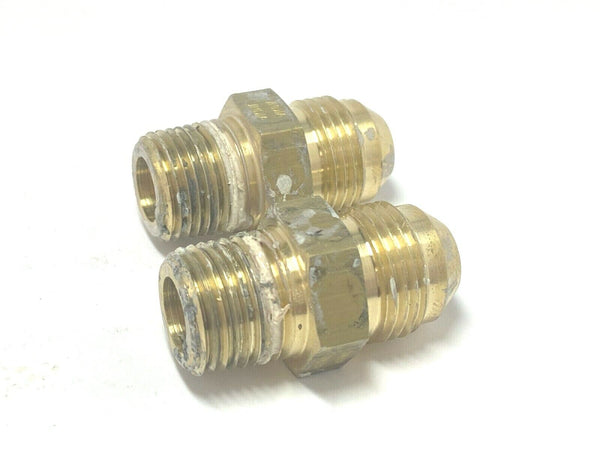 Parker 6-6 FTX-B Brass Fitting Adapter 3/8" Tube x 3/8" NPT LOT OF 2 - Maverick Industrial Sales