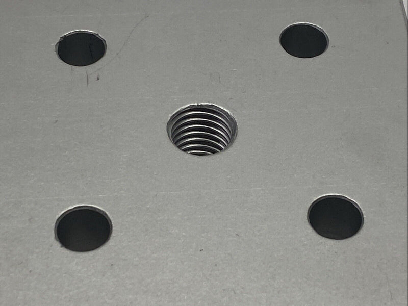 80/20 40-2140 40 Series 5 Hole Center Tap Base Plate 80mm x 80mm w/ M12 Tap - Maverick Industrial Sales