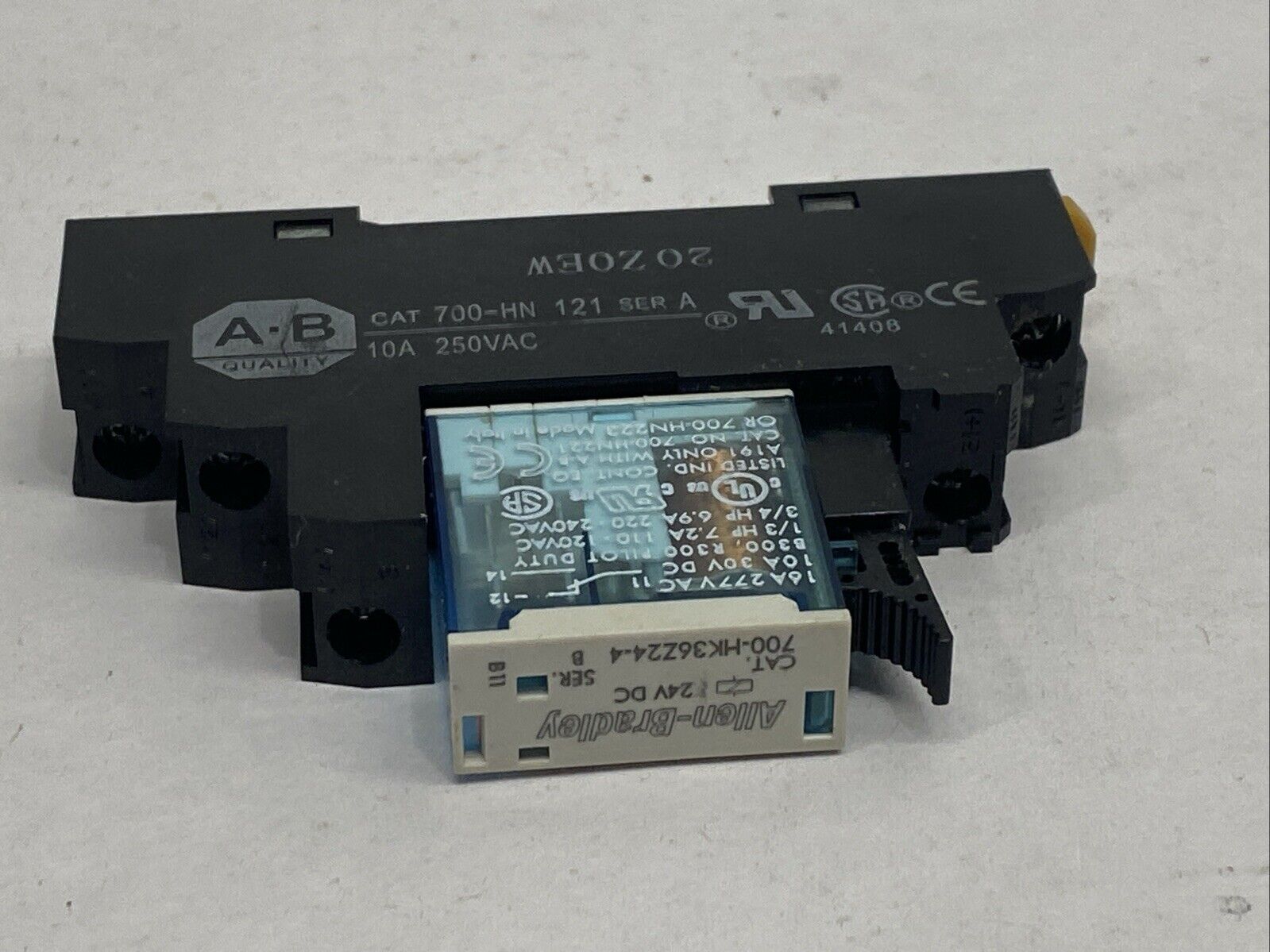 Allen Bradley 700-HK36Z24-4 Ser B Relay 24VDC w/ 700-HN121 Ser A Relay Socket - Maverick Industrial Sales