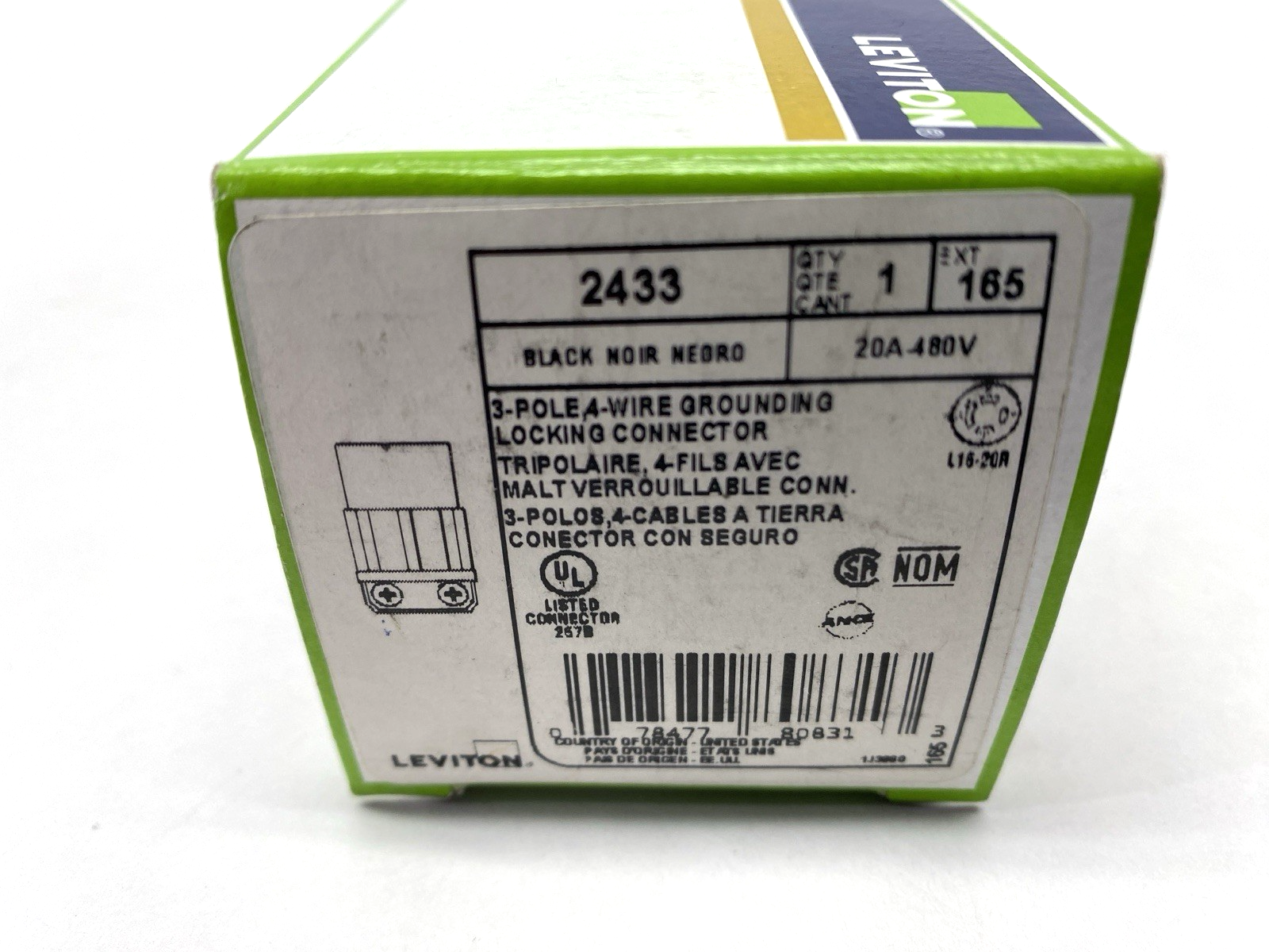 Leviton 2433 Locking Receptacle 3-Pole L16-20R 20A 480VAC - Maverick Industrial Sales