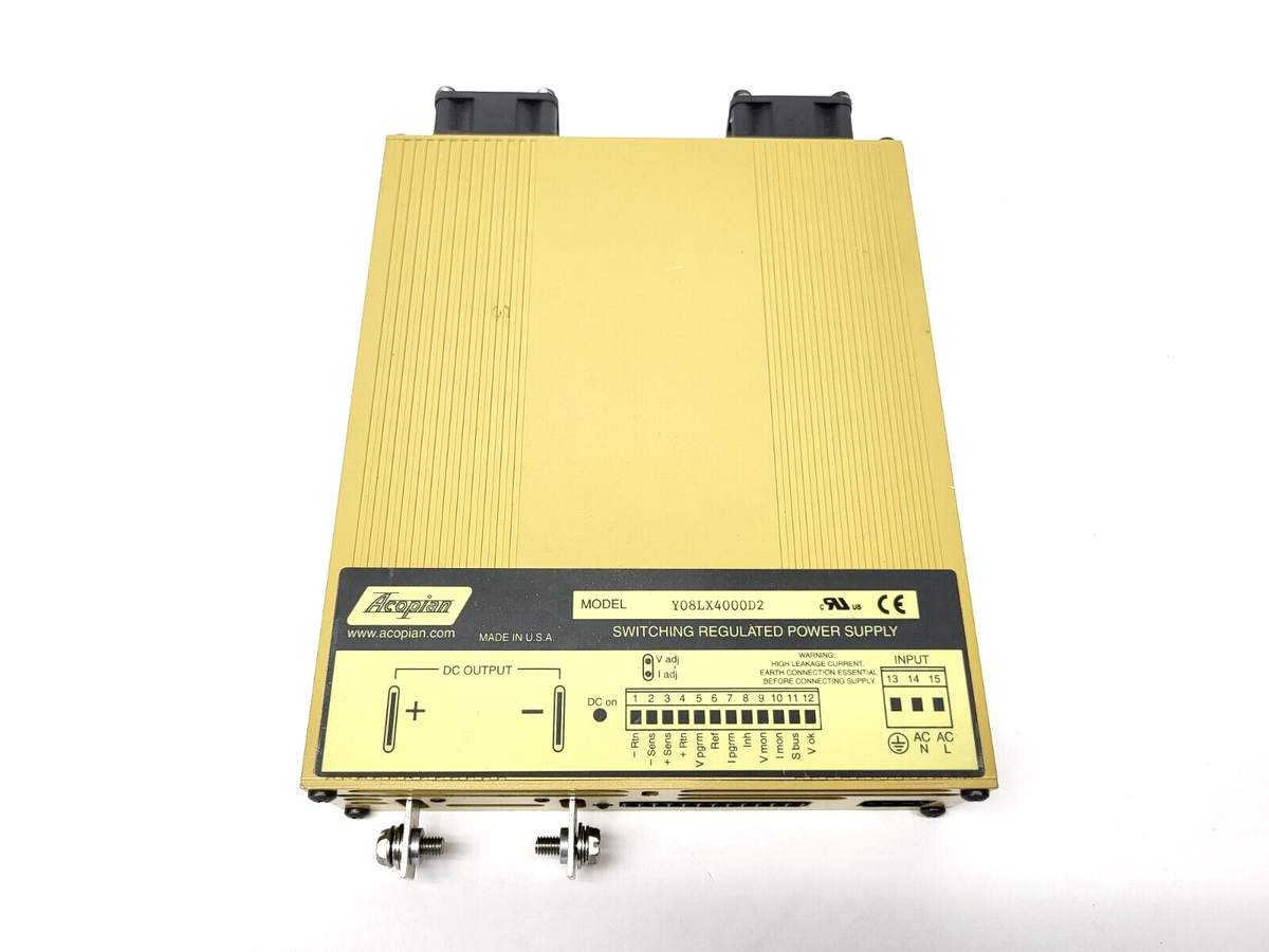 Y08LX4000D2 | Acopian Switching Regulated Power Supply 90-265 VAC or 110-350 VDC - New – Open box - Maverick Industrial Sales